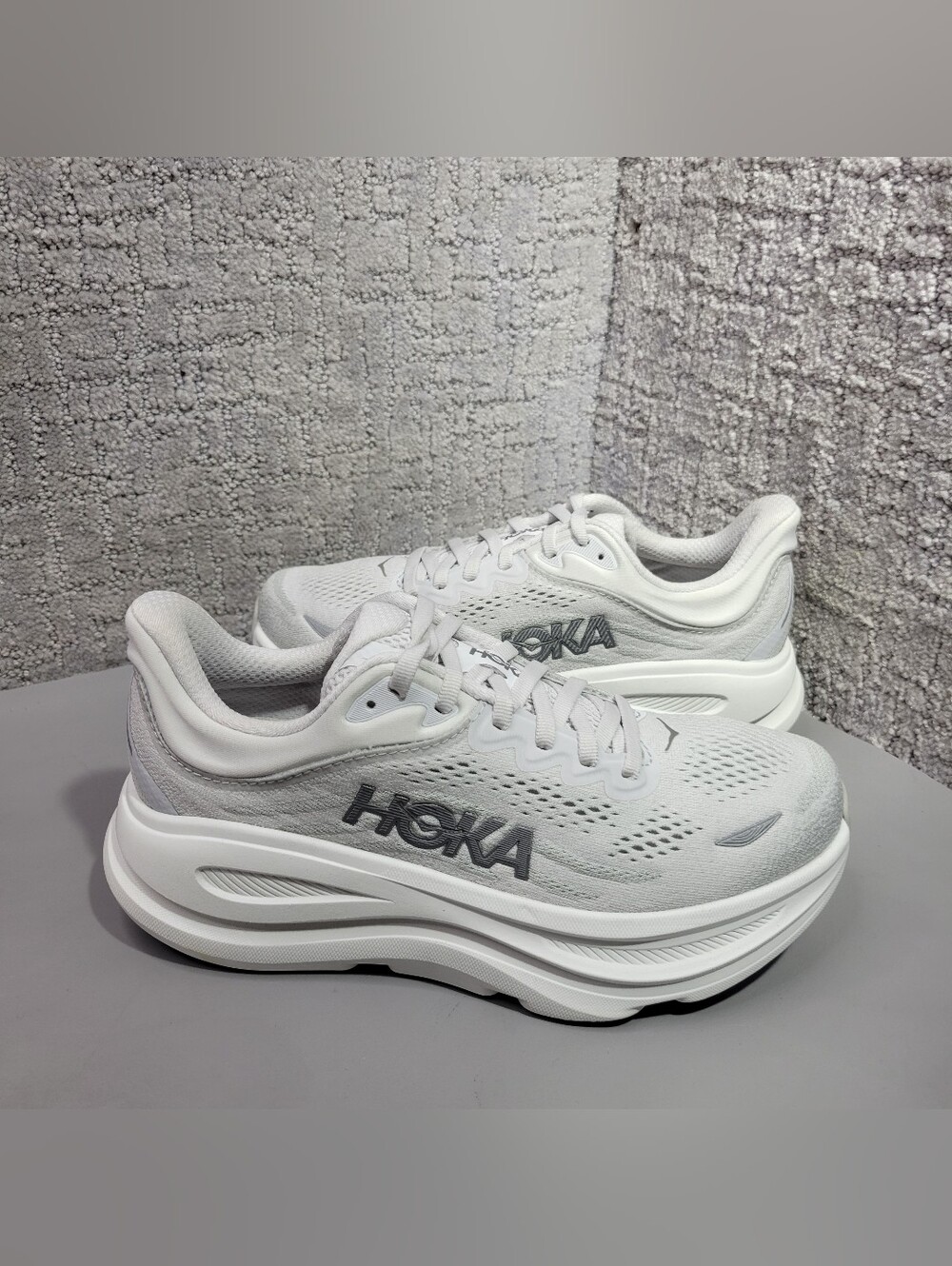 Hoka One One Bondi 9 Wide Womens Size US 7D Stardust/Silver Running Sneakers - Picture 7 of 13
